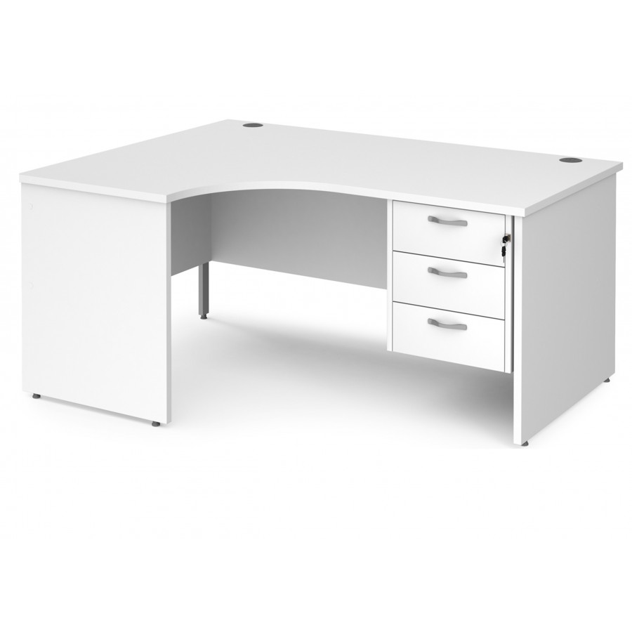 Maestro Panel end Ergonomic desk with Three Drawer Pedestal